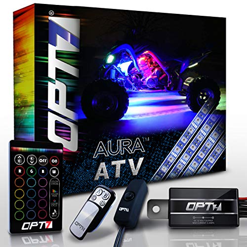 OPT7 10pc Aura ATV UTV Underbody Glow LED Lighting Kit with Wireless Remote Controller | Multi-Color Accent Glow Neon Strips Atmosphere Light w/Switch for SXS Side x Side Polaris RZR XP 1000
