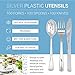 Klikel 300 Piece Plastic Silverware Set - 100 Person Service - 100 Each of Spoons, Forks And Knives – Heavy Duty Disposable Silver Cutlery - Elegant Reusable Paper Goods And Dinner Party Supplies