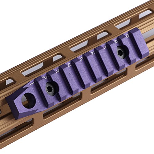 TuFok Mlok Picatinny Rail Adapter - Rifle Rail Attachment,Picatinny Rail Mount with 3/8" Sling Swivel Socket(for Two Point Sling)(9-Slot,Purple,Aluminum)