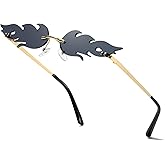 aisswzber Halloween Flame Sunglasses fire shape glasses Devil Glasses Goth Vampire Accessories