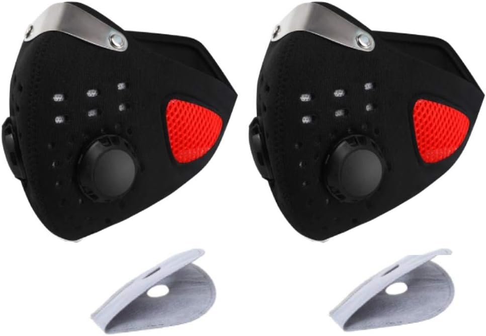 JHK Dust Mask with N95 Filters Pollution Mask Anti Dust Pollution Pollen Allergy Washable Windproof Breathing Mouth Cover