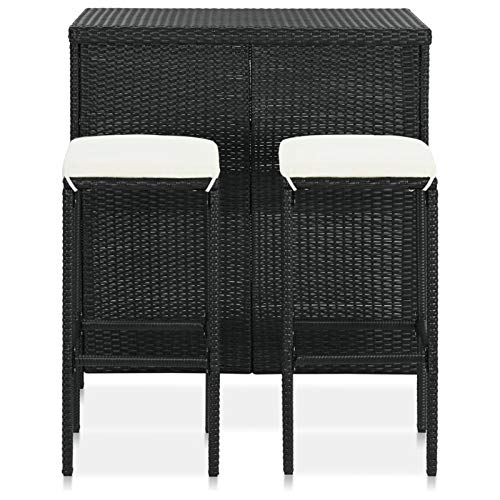 Tidyard 3-TLG. Bar Set Gartenbar Balkonset Sitzgruppe Essgruppe Gartenmöbel Fuer Garten & Terrasse & Balkon Poly Rattan… – Bild 6
