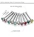 FUNRUN JEWELRY 10PCS 20G Stainless Steel Body Jewelry Piercing Nose Rings Studs Pins Crystal Piercing Set Straight Bar