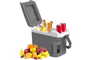 TREFAN 8 Liter/Quart Electric Cooler & Warmer 12v Plug in with AC/DC Car Mini Fridge Portable Electric Cooler for Car/Camping/Travelling/Truck