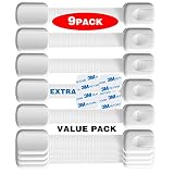 Baby Safety Locks, Child Proof Cabinets, Drawers, Appliances, Toilet Seat, Oven and Fridge Locks, No Tools Required, 3M Adhesive with Adjustable Strap and Latch System (9-Pack, White)