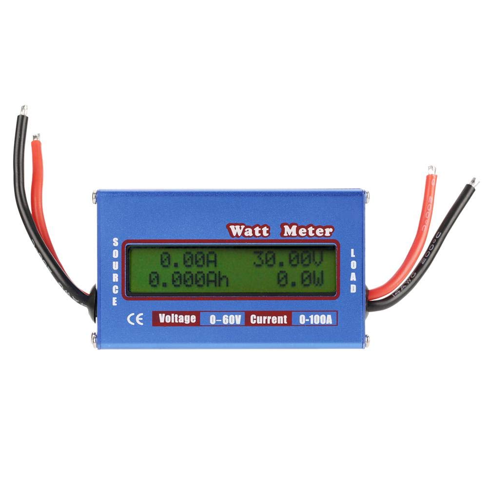 Akozon Voltmeter Ammeter DC Power Analyser 0-100A Battery Monitor Meter 8-60V High Precision Watt Volt Amp Energy Meter Analyzer Tool LCD Display for Cars RV Solar System
