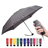 Ke.movan Travel Compact Umbrella Small Mini Umbrella for Backpack, Purse, Pocket - Fits Adults & Kids(Grey)