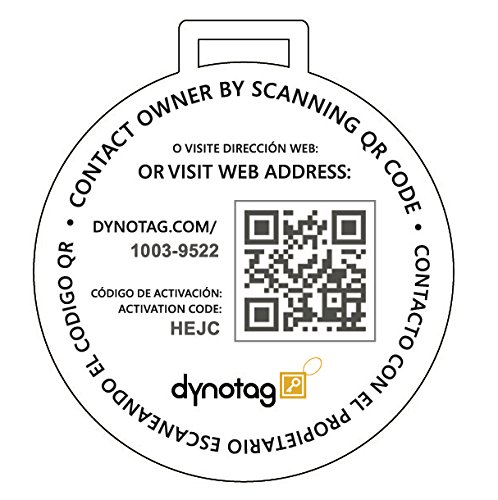 Dynotag Web Enabled Smart Deluxe Steel Luggage ID Tag & Braided Steel Loop, with DynoIQ & Lifetime Recovery Service (Brown)