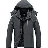 Aagetenar Men's Waterproof Rain Jacket Lightweight Mountain Sports Outdoor Trench Softshell Windproof Jacket for Hiking