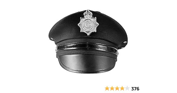 Police Hat - Cop Hat - Black Captain 