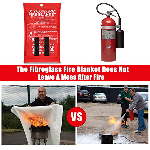 AOOHOOA Fire Blanket Fiberglass Emergency Fire Safety Blankets Flame