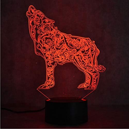 Wolf 3D 7 Colorful Night Lamp Smart Home USB Power Supply Atmosphere Lamp Children's Toys 3D Light