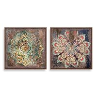 2 Piece Framed Canvas Wall Art Vintage Flower Canvas Prints Home Artwork Decoration for Living Room,Bedroom - 16