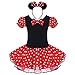 IBTOM CASTLE Toddler Girl Polka Dots Party Fancy Costume Birthday Tutu Dress up Dance Leotard Gymnastic Cosplay Gown w/Ear Headband Red 2-3 Years