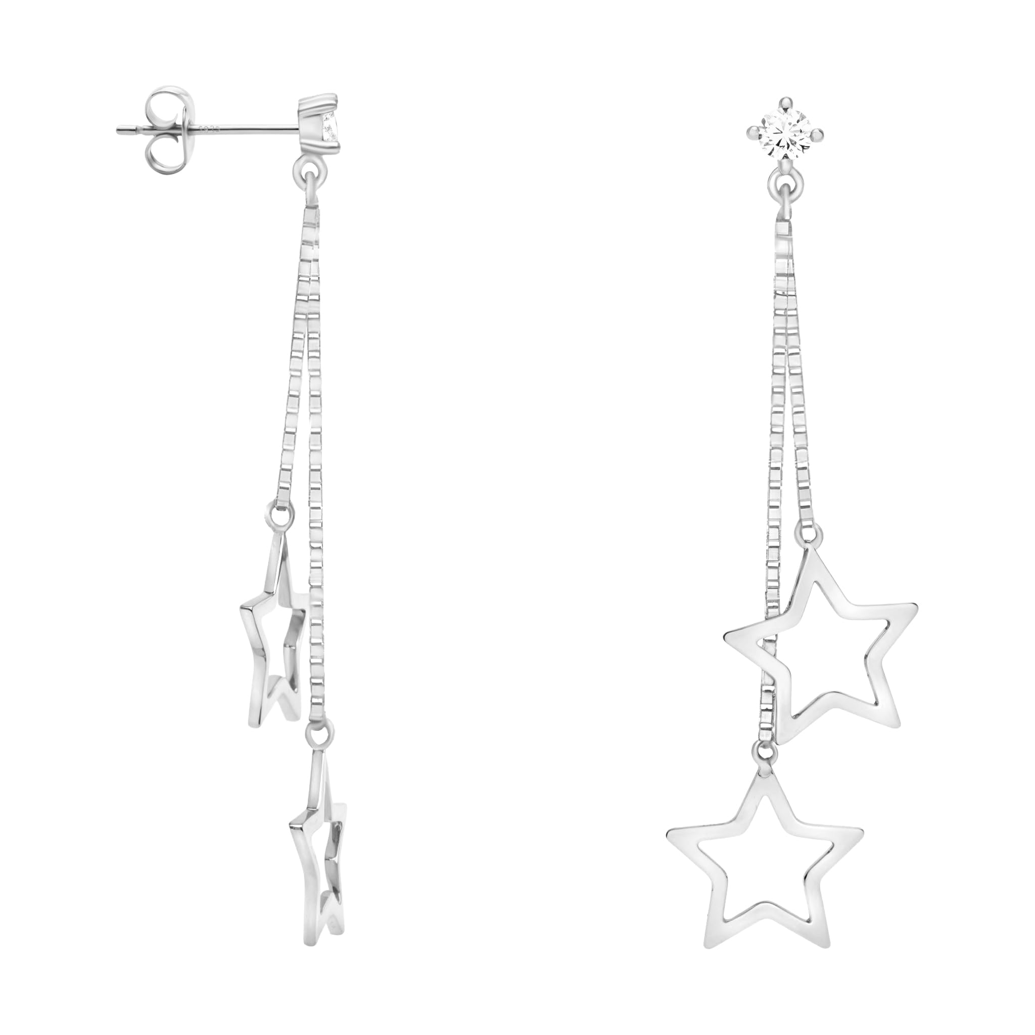 SOFIA MILANI - Women's Earrings 925 Silver - With Zirconia Stones - Star Dangle Earring - E0503