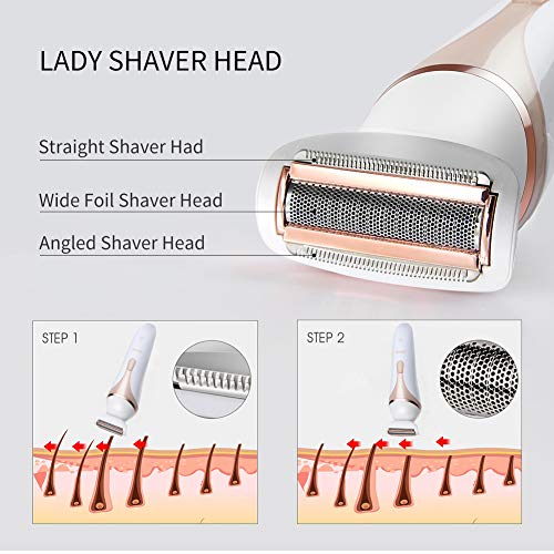 Epilateur, MANLI 4 en 1 Rechargeables Épilateur Rasoir Electrique Femme massage corps pour Visage Tondeuse Bikini Maillot Rapeuse Pieds