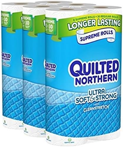 Quilted USA 24 Supreme (90+ Regular) 2-PLY toilet paper Flexible Strong Clean Northern Ultra Soft &amp; Strong Rolls TOILET PAPER