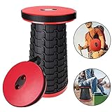 WOTOW Retractable Folding Stool, Portable Telescoping Collapsible Lightweight Sturdy Adjustable Multipurpose Camping Plastic Seat Chair for Office Outdoor Fishing Hiking Travel, Holds up to 287 lbs