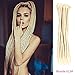 AOSOME 20Strands Dreadlocks Extensions 100% Handmade Crochet Bleached Blonde Synthetic Hair Locs Extension Reggae Hair,20inchthumb 1