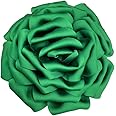 Dainty Silk Satin Rose Flower Extra Large Big Brooches Lapel Pins Fabric Flowers Oversized Brooch Pin for Women Wedding Party Banquet Dress Suit Clothes Accessories Jewelry Gifts 160mm