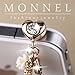 Monnel IP570-B LOVE HEART ROSE Charm Cell Phone Dust Plug For Cellphone with 3.5mm earphone jack