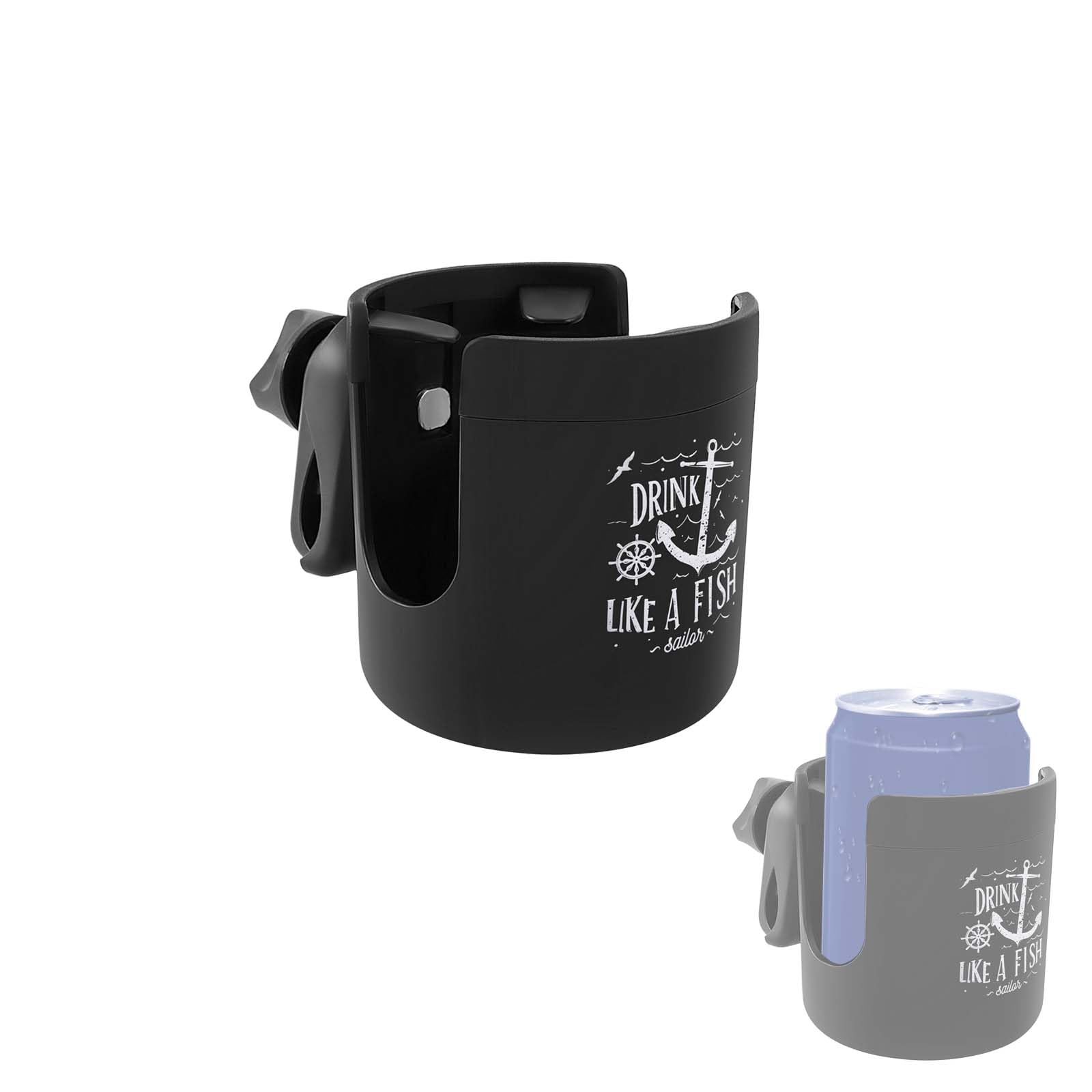 Photo 1 of Boat Rail Cup Holder with 360 Degree Rotation Adjustable Clamp,Large Caliber Designed, Clamp On Cup Holder No Drilling for Pontoon Boat, Bimini Top Hardware. (1 Piece)