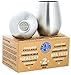 Stainless Steel Wine Glasses - Set of 2 Large & Elegant Stemless Goblets (18 oz) - Unbreakable, Shatterproof Metal Drinking Tumblers