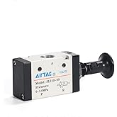 Push-Pull Valve AirTAC 3L210-08 1/4" NPT 3/2 Way Hand Lever 2 Position 3 Way Pneumatic Air Manual Control Direct Acting Type 0-145 PSI