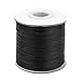 NBEADS 185yards/roll Leather Sewing Stitching Flat Waxed Polyester Cord, Bead Cord, Black, 0.5mm in Diameter