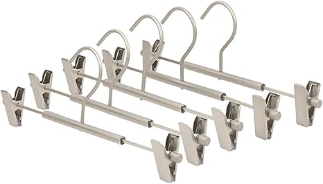 Amazon Co Jp ズボンハンガー スカートハンガー クリップ 強力 すべり落ちない 頑丈 耐用 360度回転 移動式 収納 簡単便利 衣類 ハンガー 大人子供兼用 5本組 ホーム キッチン