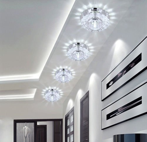 LED Ceiling Light, Crystal Glass Lamp, Lighting, Wall Light, White