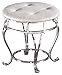 Ashley Furniture Signature Design - Zarollina Vanity Stool - Silver Pearl Base and Upholstered Faux Gator Seat