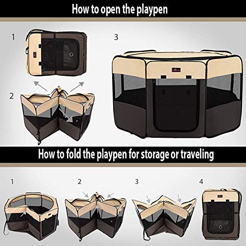 Aivituvin Dog Playpen 36″ Portable Puppy Pen Compatible Small & Large