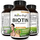Natural And Pure Biotin For Hair Growth In Men And Women - Combat Hair Loss + Weight Loss Aid + Reduce Thinning Hair- Potent Vitamins For Hair Growth - Biotin Supplement By Huntington Labs