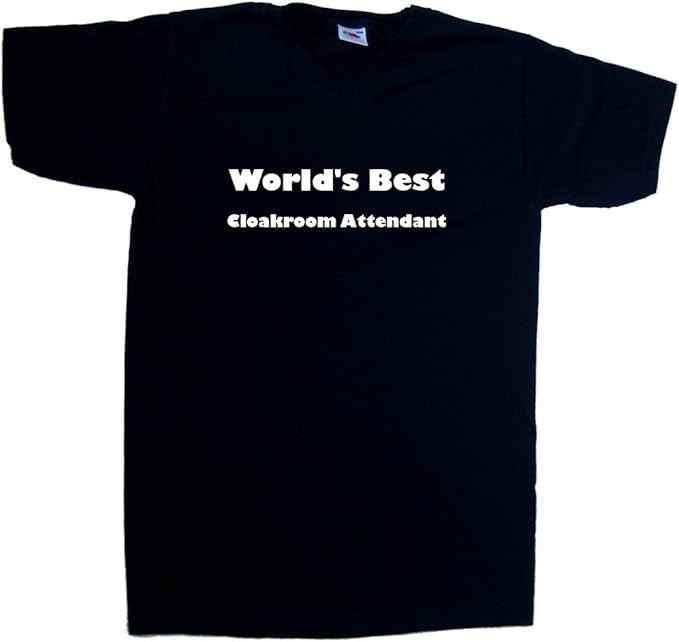 World's Best Cloakroom Attendant Black VNeck TShirt Clothing