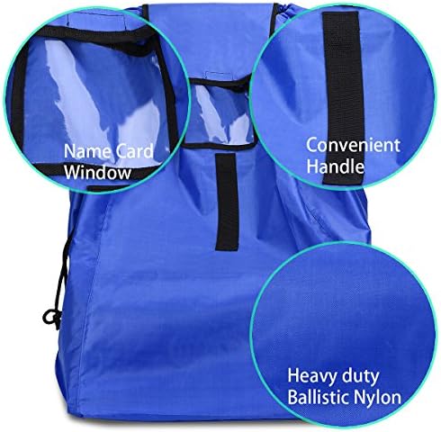 Car Seat Travel Bag, Airport Gate Check Bag with Easy-to-Carry Backpack Style Shoulder Straps Check your cars seat in flight,420D Blue