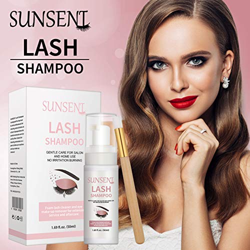 Eyelash Extension Shampoo Kit Oil Free Formula,SUNSENT Eyelash