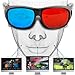 Solarson 2 Pairs 3D Glasses with Case Red Blue 3D Glasses for All 3D Movies Games TV Light Simple Designthumb 3