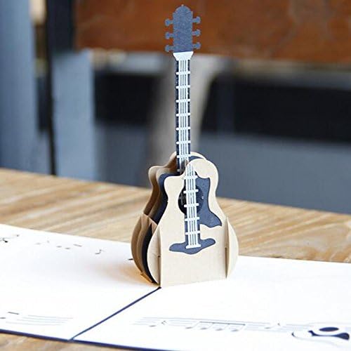 lilliCraftCard 3D Pop Up Cards with Envelope Greeting for Birthday Thanksgiving New Year's Christmas Easter Halloween Anniversary-Guitar