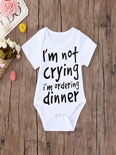 Clearance Sale 0-24 Months Newborn Infant Baby Kids Girl Boy Letter Print Romper Jumpsuit Sunsuit Outfits Clothes (White B, 6-12 Months)