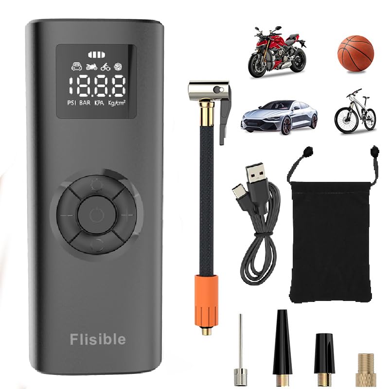Photo 1 of Air Compressor Portable Tire Inflator, 9000mAh Electric Air Pump, 150PSI Bike Pump Cordless Fast Inflate with Pressure Gauge & LED Light & LCD Display for Cars, Bikes, Balls, Motorcycles,Black