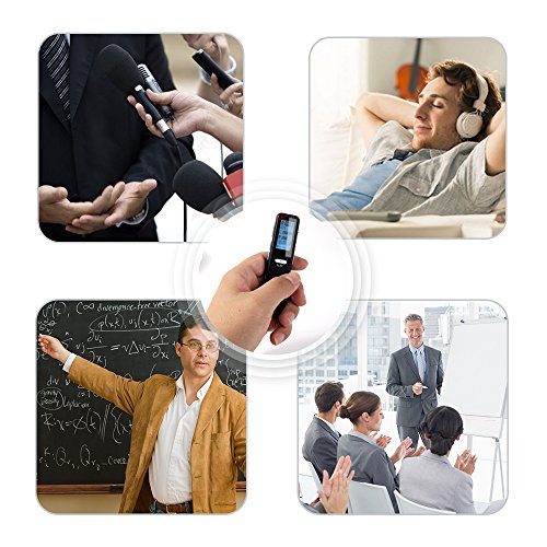 Digital Voice Activated Recorder, MAOZUA 8GB Sound Audio Recorder Dictaphone for Lectures Meetings, USB Rechargeable Recorder with MP3 Player,Metal Casing - Thumbnail 6