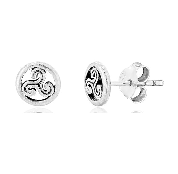 DTPsilver - Damen - Ohrringe 925 Sterling Silber Keltisch Triskele - Ohrstecker