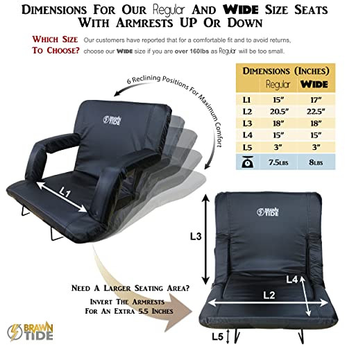 BRAWNTIDE Wide Stadium Seat For Bleachers Stadium Chair With Back