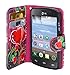 Customerfirst - LG Sunrise L15G/ LG Lucky L16C (Straight Talk,Net 10) - Flip Wallet Pouch, Slim Folio Case with Kickstand, 2 Credit Card Slot Wallet Pouch Leather Wallet Folio Case With Kickstand, Includes Key Chain (African Sunflower)