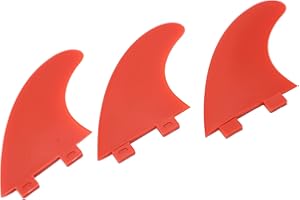 Surfboard Fins, 3Pcs FCS G5 Style Fiberglass Reinforced Stable Thruster Fins, Simple Installation Replacement Fins for Stand 