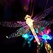 Dragonfly LED Solar Wind Chime Night Light, Color-Changing (Green Dragonfly)