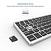 Bluetooth Keyboard, Vive Comb Rechargeable Portable BT Wireless Keyboard with Number Pad Full Size Design for Laptop Desktop PC Tablet, Windows iOS Android-Black and Silver