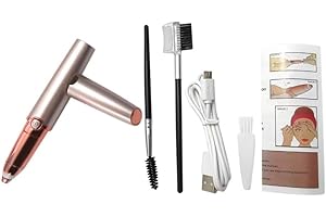 USONLINE911 Eyebrow Trimmer,Rechargeable eyebrow shaper for Women,Painless Eyebrow Hair remover, Portable Eyebrow Razor for Face,Lips, Nose and Facial Hair -Two Extra Eyebrow Brushes included(Rose Gold)