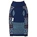 Blueberry Pet Fair Isle Style Yale Blue Snowflakes Pullover Dog Sweater, Back Length 16